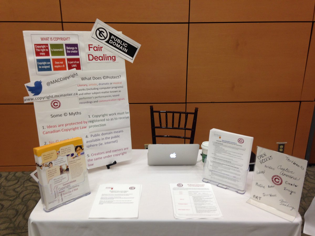 MACCopyright's tweet photo. Hey #mcmaster grad students! Come visit me at the Graduate Student Resource Fair and get some info on #copyright! https://t.co/Ddkqs6wcFr