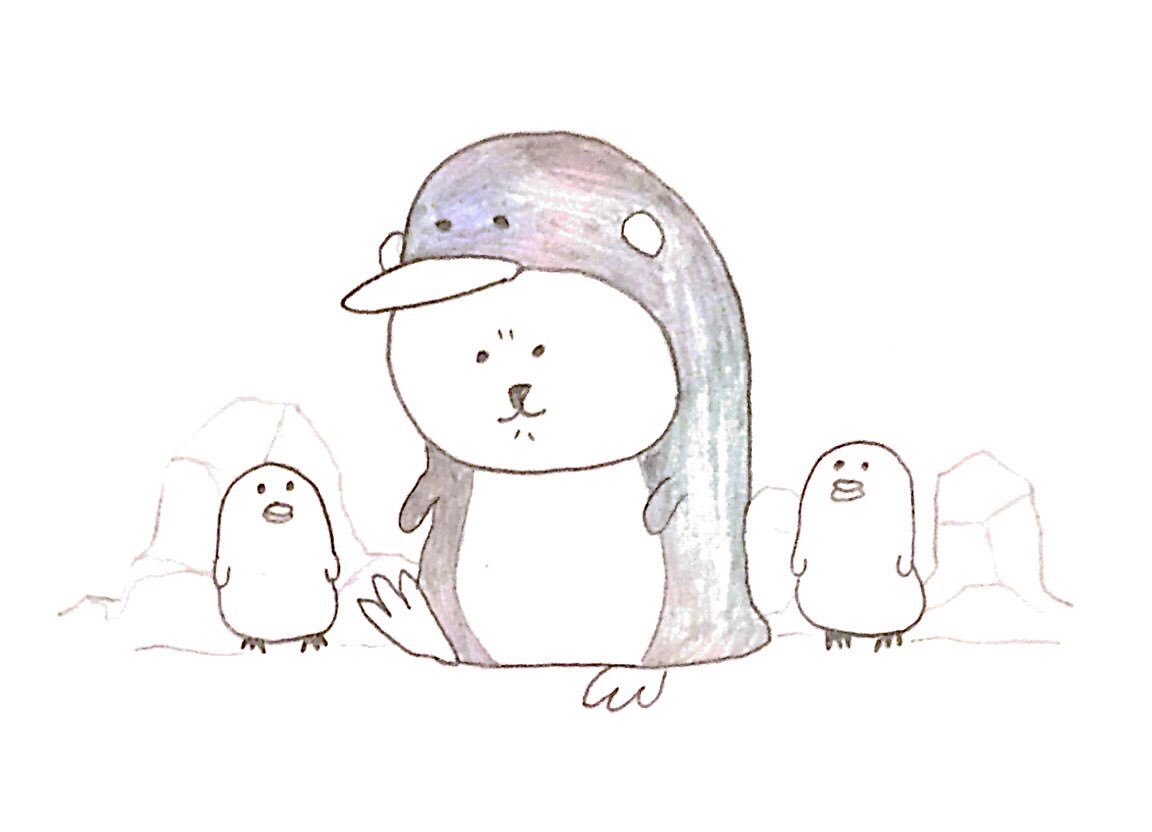 ナガノ 自分ツッコミくま フローティング ペン コンビニ ペンギン 初期