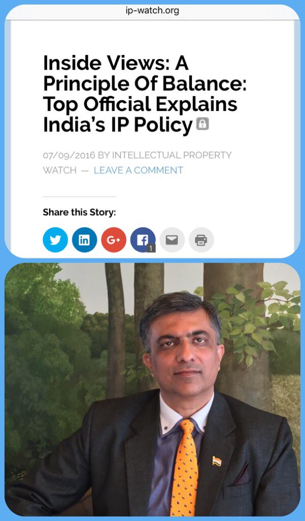 'National #IPR Policy Caters to India's Development Needs' +more ip-watch.org/2016/09/07/a-p…