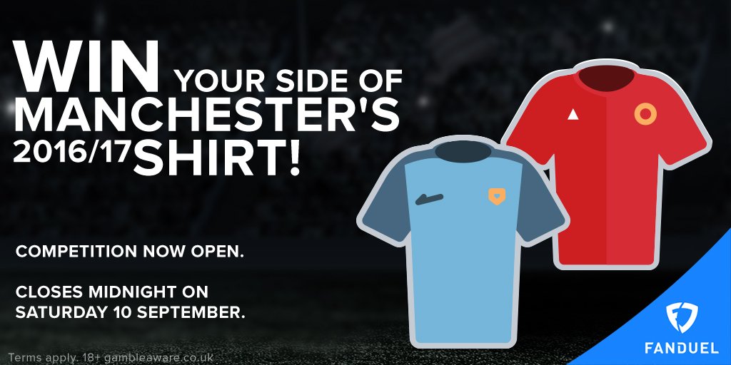 RETWEET and FOLLOW and you could win your side of the city's latest shirt! #ManchesterDerby 
bit.ly/FanDuelDerby