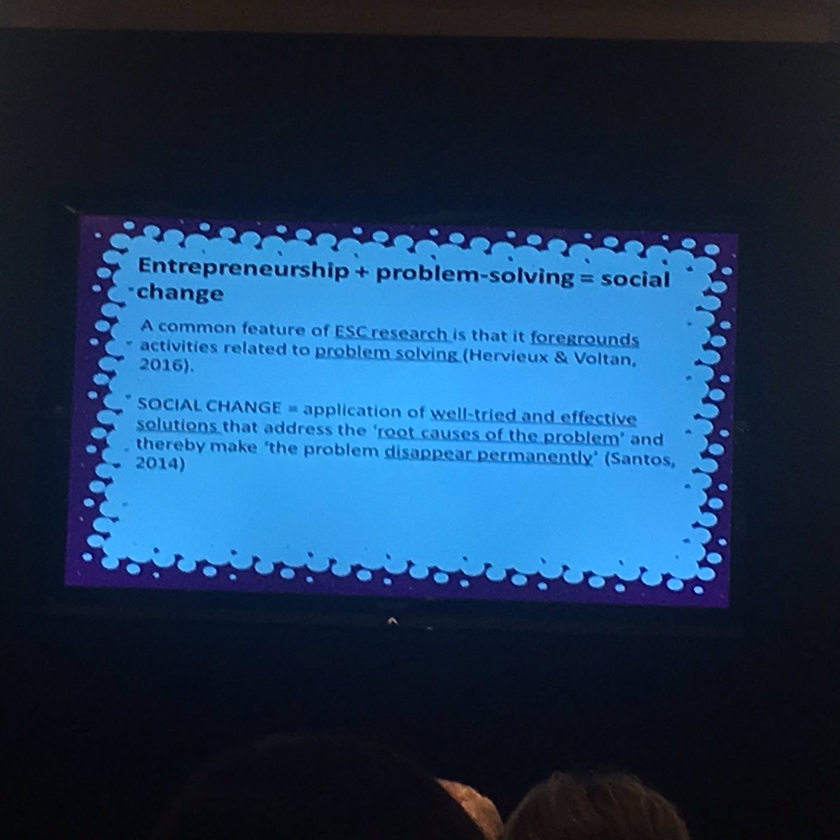 LFValentine's tweet photo. Entrepreneurship is a social change discourse where problem solving is an integral aspect #isirc2016 Pascal Dey https://t.co/9nx3mSuBlB
