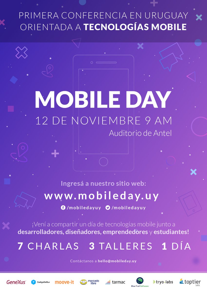 mobiledayuy's tweet image. ¡Abrimos el registro de participantes para la primera conferencia mobile en Uruguay! mobileday.uy/#register