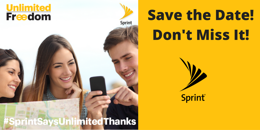 #SprintSaysUnlimitedThanks $50 Credit to Switch + #UnlimitedFreedom + Buy One Get One on #GS7 9/8 &amp; 9/9 5p to Close
