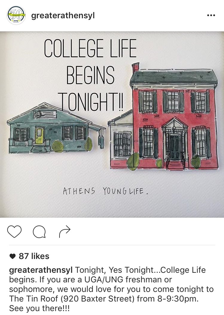 FreshHelpUGA's tweet image. Interested in becoming a Younglife leader? Tonight is the night! #UGA20