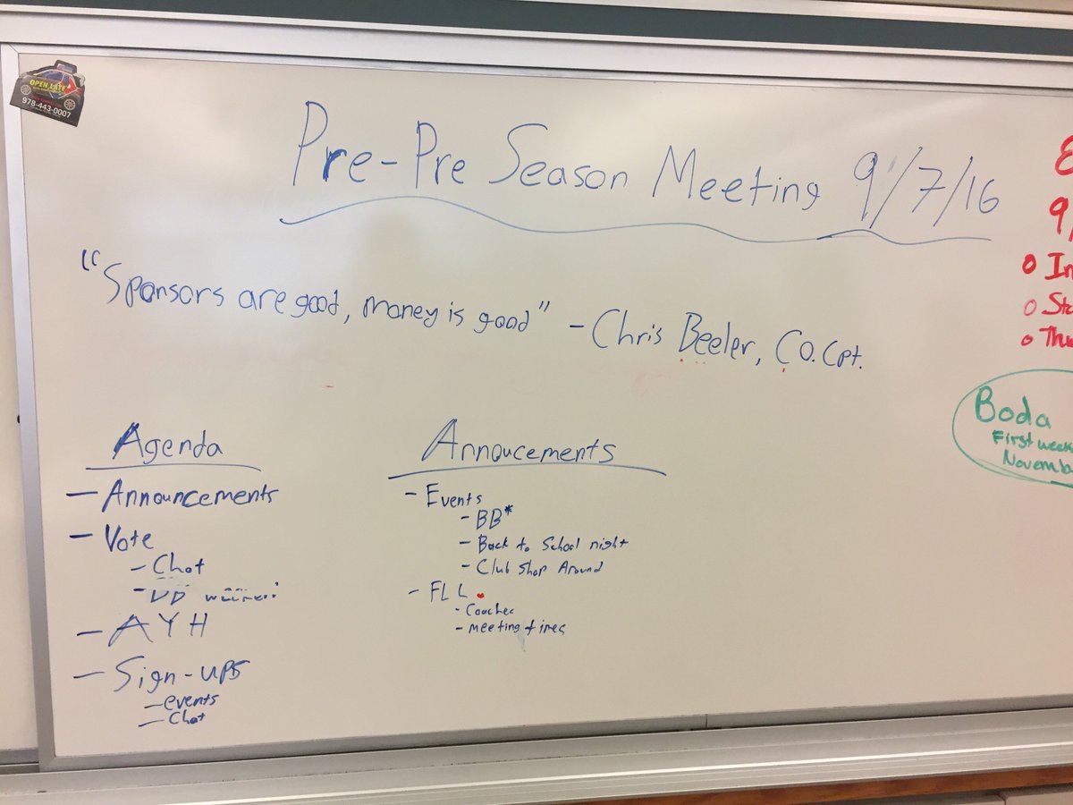 LSrobotics's tweet image. Pre-pre season meeting to prepare for preseason!