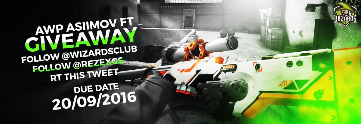🔷 Giveaway 🔷

AWP | Asiimov (Field Tested) 😎

RT this tweet 
FW <a href="/rezexCS/">Christian Bjerregaard</a> &amp; <a href="/WizardsClub/">Wizards</a> 

Due date: 20/09
