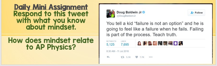SimoVikingBeard's tweet image. Great discussion on #growthmindset today using a @DougBaldwinJr tweet! Thanks Doug! #learnhowtofail #APPhysics