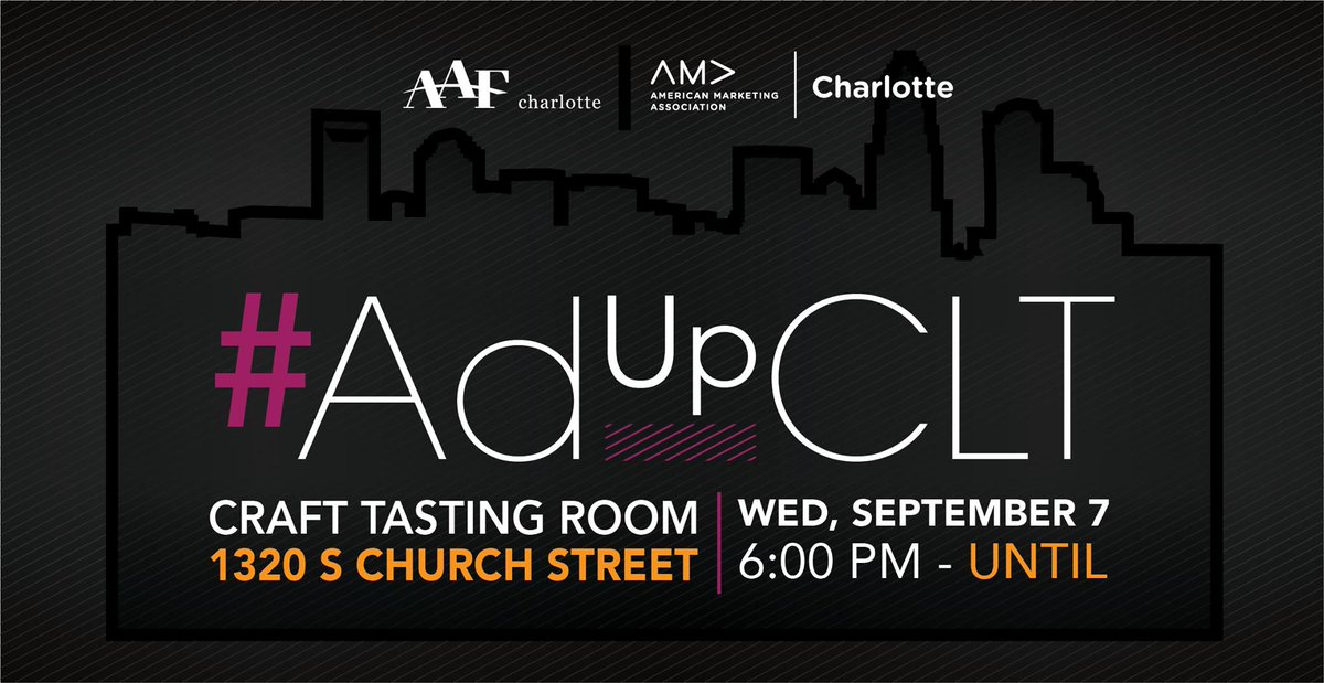 AAFCharlotte's tweet photo. TONIGHT!
Meet us after work at Craft Tasting Room and Growler Shop for #AdUpCLT. https://t.co/uv6joZLlGf