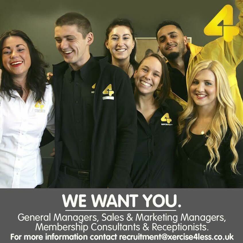 #Hartlepool Membership Consultants wanted
£15-£20k +bonuses email: membership.manager.hartlepool@xercise4less.co.uk