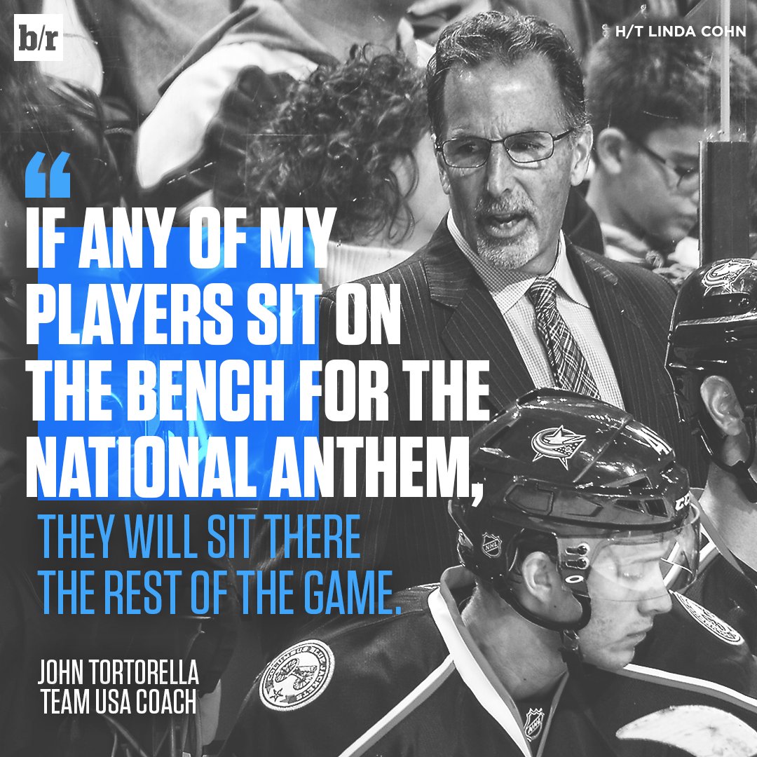 BleacherReport's tweet photo. Team USA coach John Tortorella weighs in on the Kaepernick situation https://t.co/SgJcPplBP1