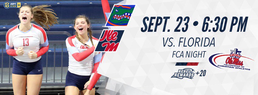 OleMissFCA's tweet photo. Join us for FCA night September 23rd in the Pavilion. https://t.co/Uv6Jwyy7Jn