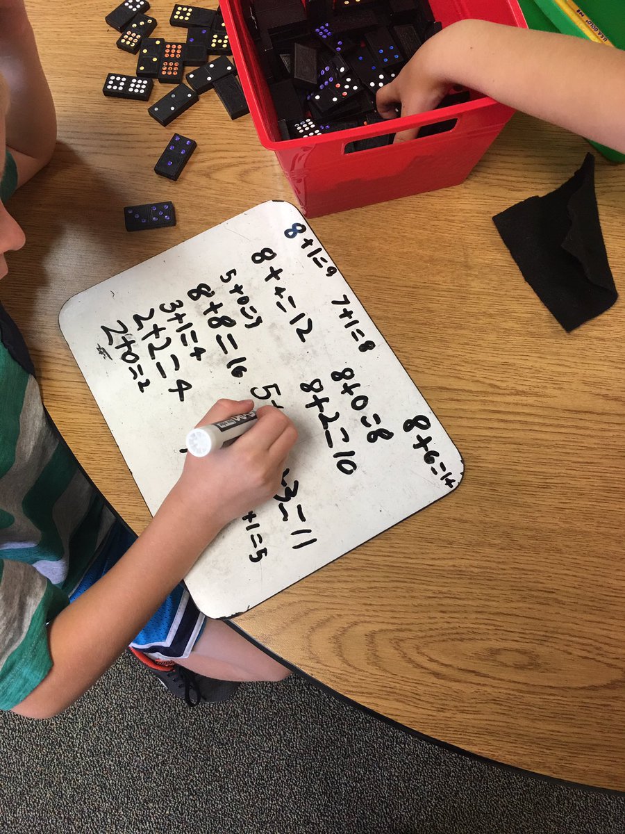 Quintana2022's tweet image. We are finding the sum of the two sides of a domino #dominoaddition #oneflagstone #fsefirsties #smarties