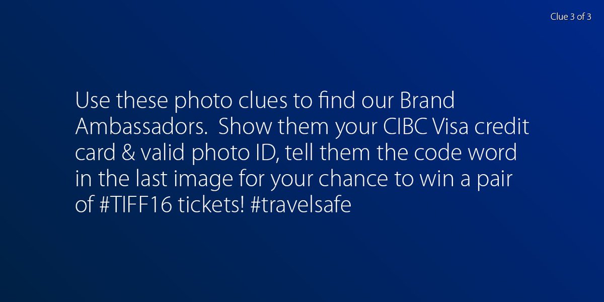 cibc's tweet image. We’re partnering w @VisaCA who's giving chances to win #TIFF16 tix. Ends 9/07/16 Rules: bit.ly/2azzpbL #TO