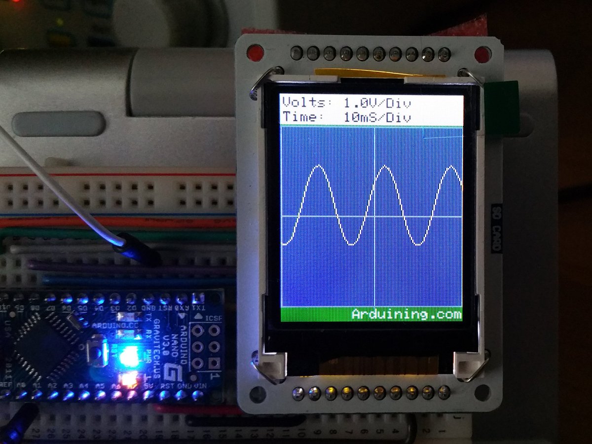 Осциллограф на ардуино. St7735 arduino осциллограф. ардуино осциллограф 128x64. осциллограф arduino uno tft 2.4. осциллоскоп на tft 1.44.