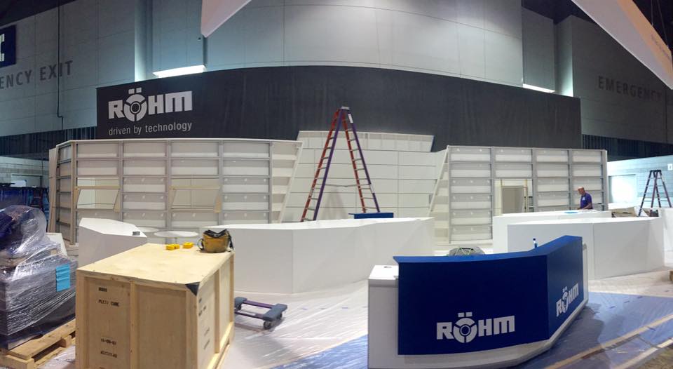 RohmUSA's tweet photo. Working hard to get our booth up n running! 4 days til showtime. #IMTS #Booth2528 #Rohmusa https://t.co/w7zD89X2fI