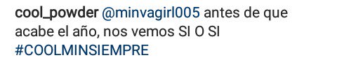 MinvaGirl005's tweet photo. No se como lo haré,pero lo conseguiré. #PropositoAño2016
#CoolMinIsReal @Cool_Powder https://t.co/qn14PaK09q