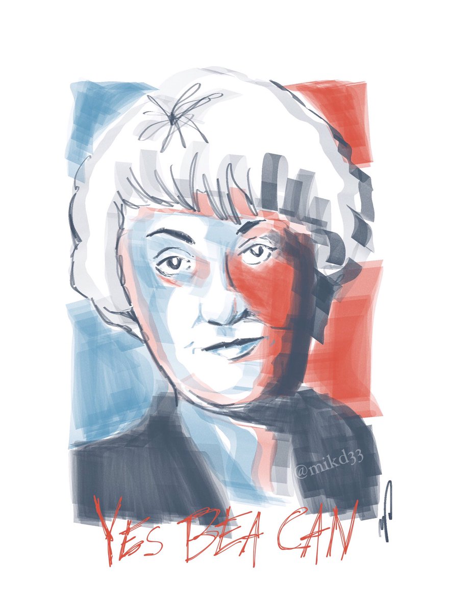 mikd33's tweet image. #Bealection2016 1/63 "Yes Bea Can" from my daily Bea Arthur For President art project