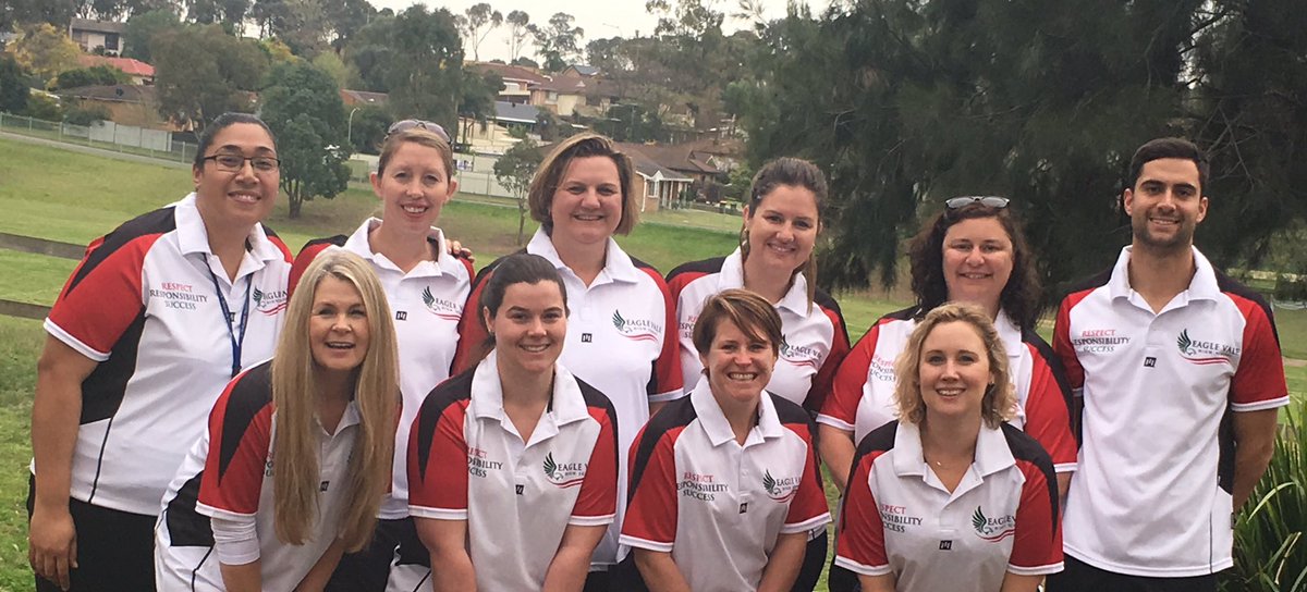 EaglevaleHS's tweet photo. Staff members showing off their new PBL shirts on PBL relaunch day https://t.co/M2dAIu40nX