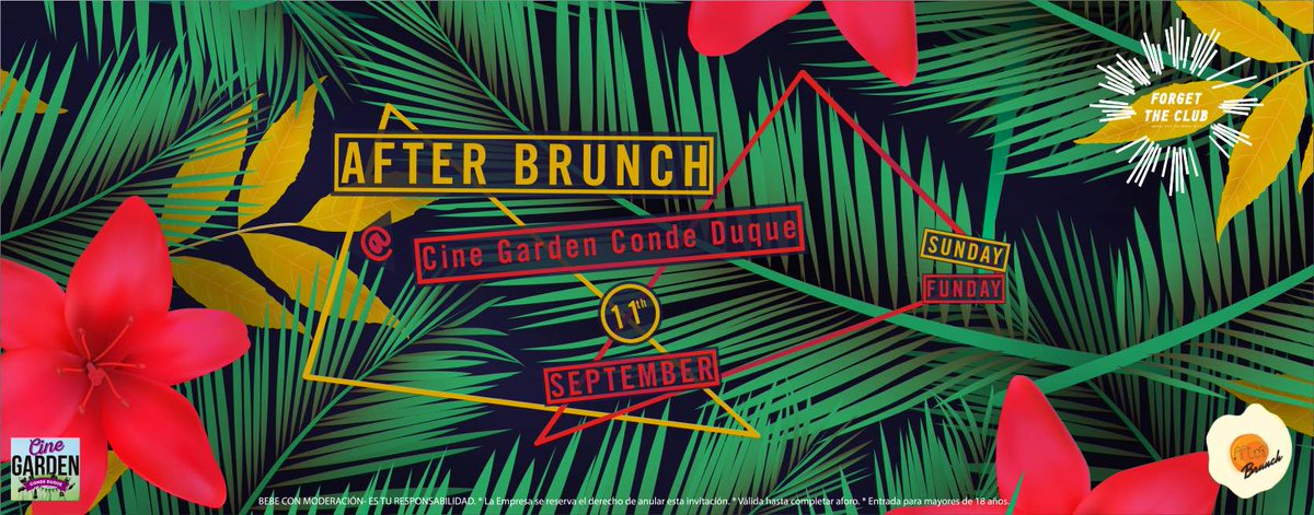 cinegardencd's tweet photo. #CineGardenCondeDuque #CulturaElectrónica 
DOMINGO 11 | 12-01h
Sesión de cultura electrónica con AFTER BRUNCH DJ’S. https://t.co/ebYKFjIzo7