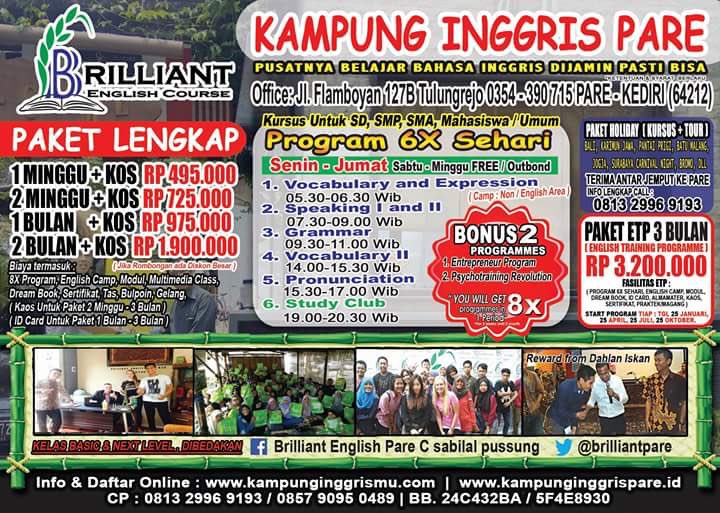 Let's join with us ,not just learn about english,but we learn about friendship,social,etc 👍🏻 <a href="/BrilliantPare/">KAMPUNG INGGRIS PARE</a>