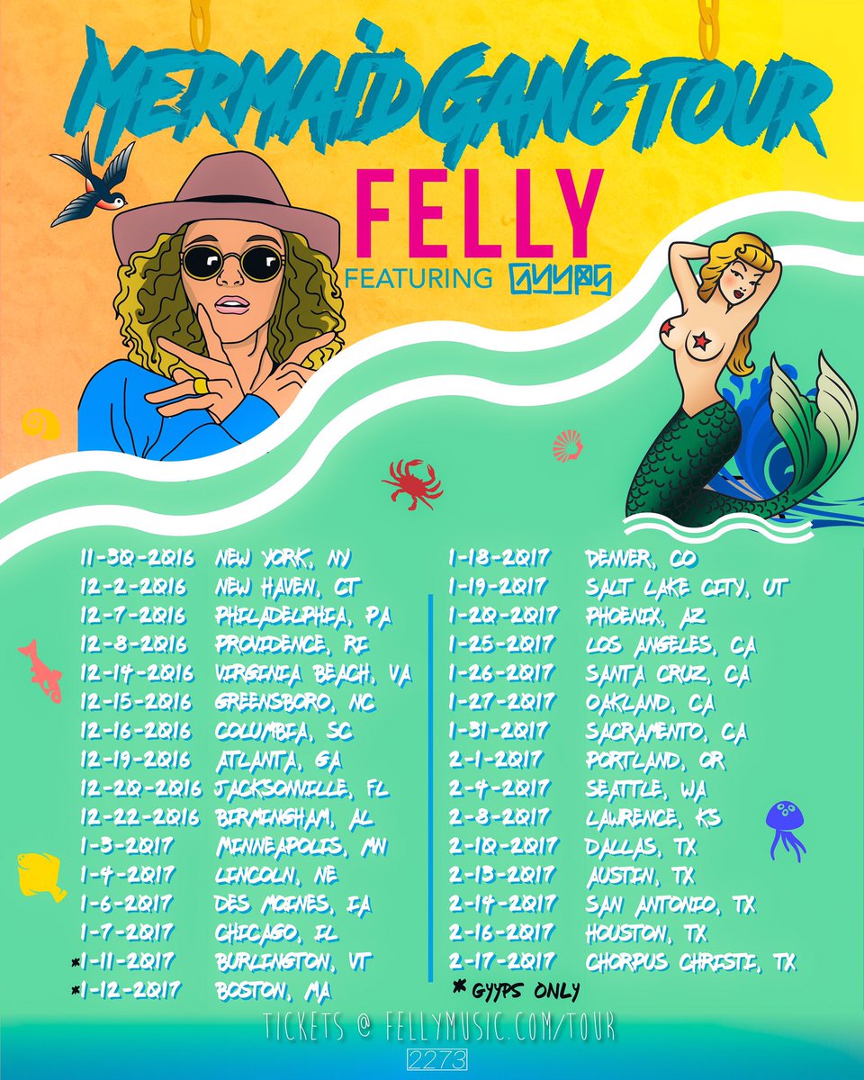 MY FRIENDS. Mermaid Gang Tour coming to a city near you. So fuckin hype.  tickets @ fellymusic.com/shop