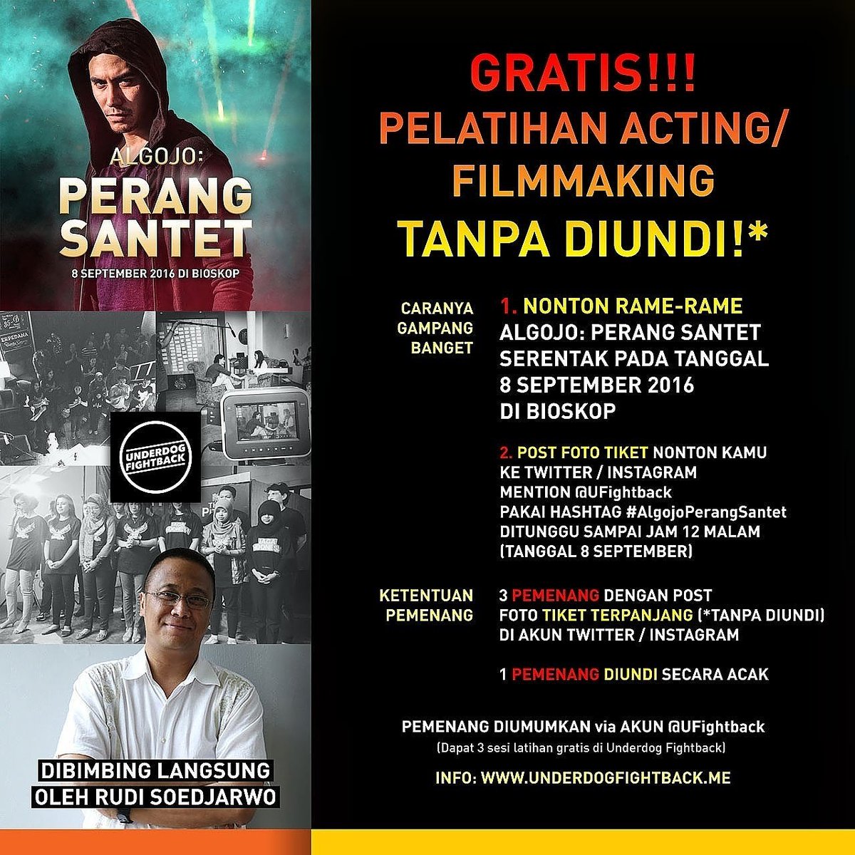 Dukung sebangsa setanah air bakat2 baru film @PerangSantet hari ini! <a href="/cinema21/">Cinema XXI</a> <a href="/CGVblitz/">CGV*blitz</a> <a href="/cinemaxxtheater/">Cinépolis Indonesia</a>