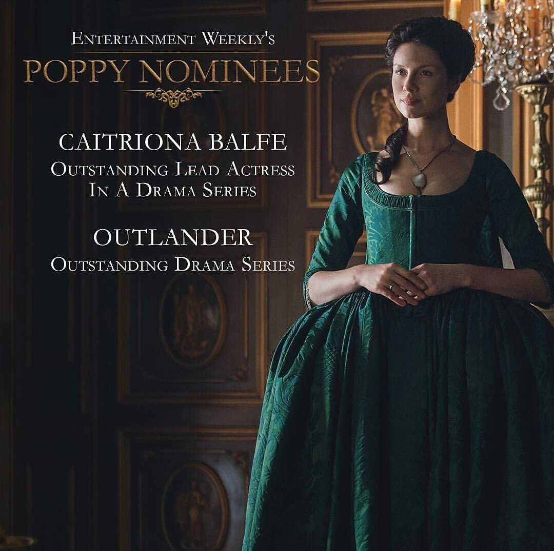 CaitBalfeFan's tweet photo. "Nós estamos tão orgulhosos de @caitrionambalfe e nossa família #Outlander pelas nomeações em #EWPoppy ! https://t.co/DedVnee7wT