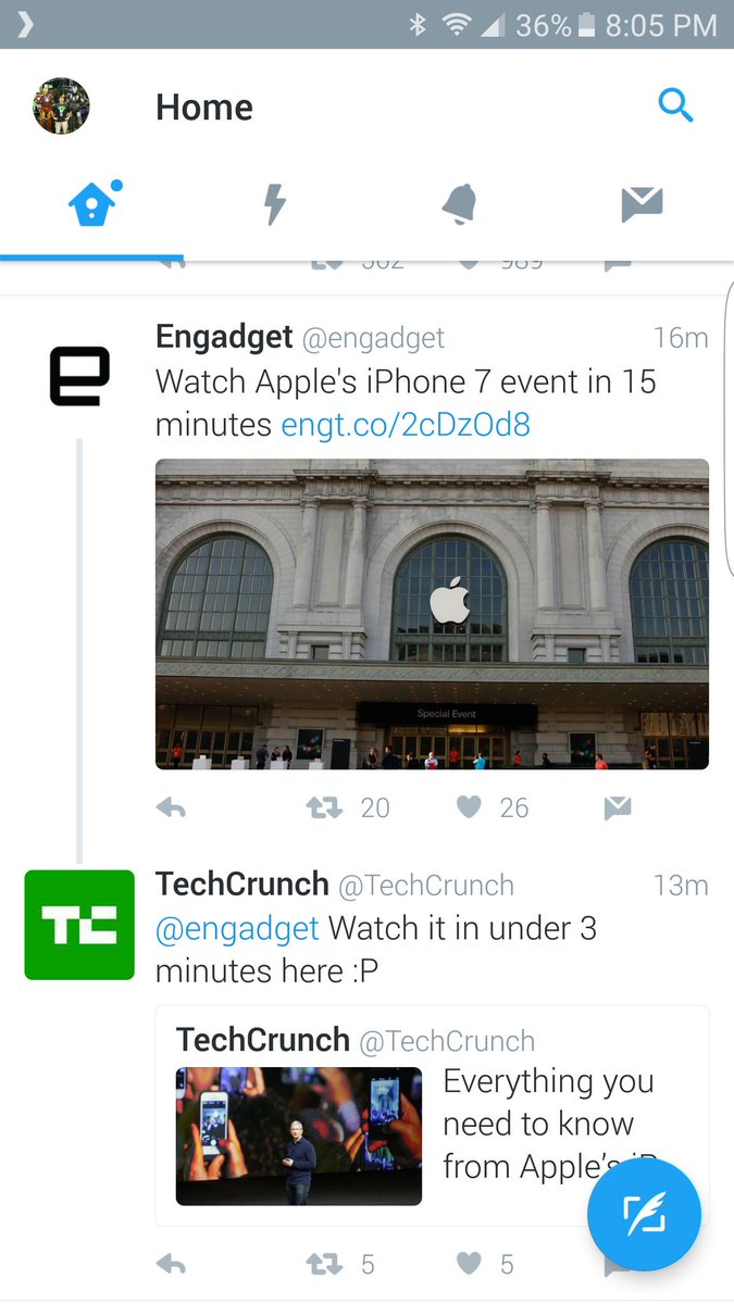 TheyCallMeGeek's tweet photo. @TechCrunch trolling on @engadget #6secondabs https://t.co/LvUtI3Jfnz