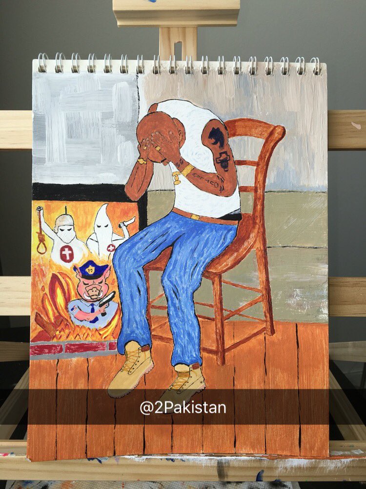 2Pakistan's tweet image. On the Threshold of Thug Mansion's Gate #2Pac #VanGogh #BlackLivesMatter #Tupac #Makaveli #Art