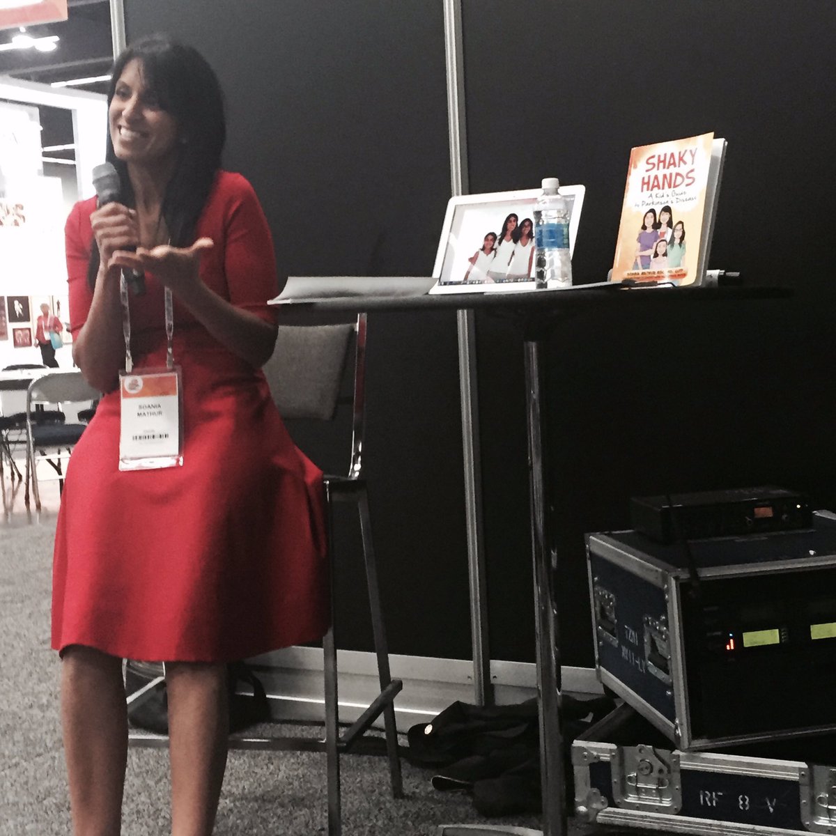 ems_lawton's tweet image. Soania Mathur tells us how she wrote her fantastic book 'Shaky Hands' with her children. #booknook #wpc2016 #Parkinsons @CureParkinsonsT