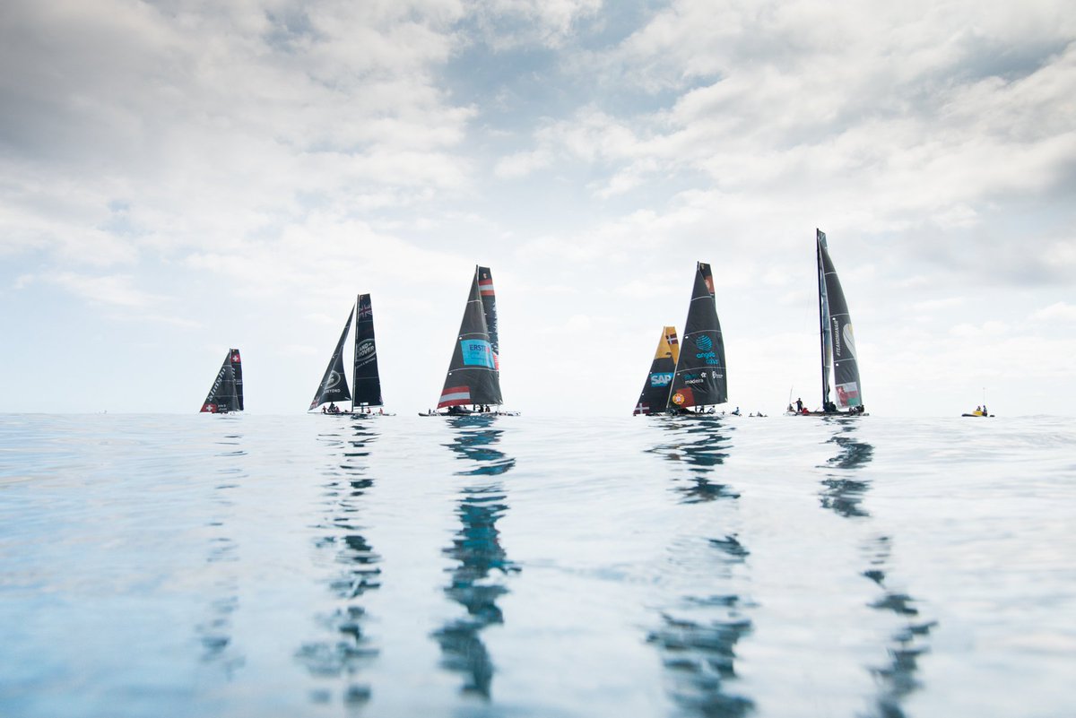 ExtremeSailDK's tweet photo. The crew found various ways to entertain themselves while they waited for the wind on day one in Madeira. We're currently sitting third. https://t.co/yEgbbxPD8J