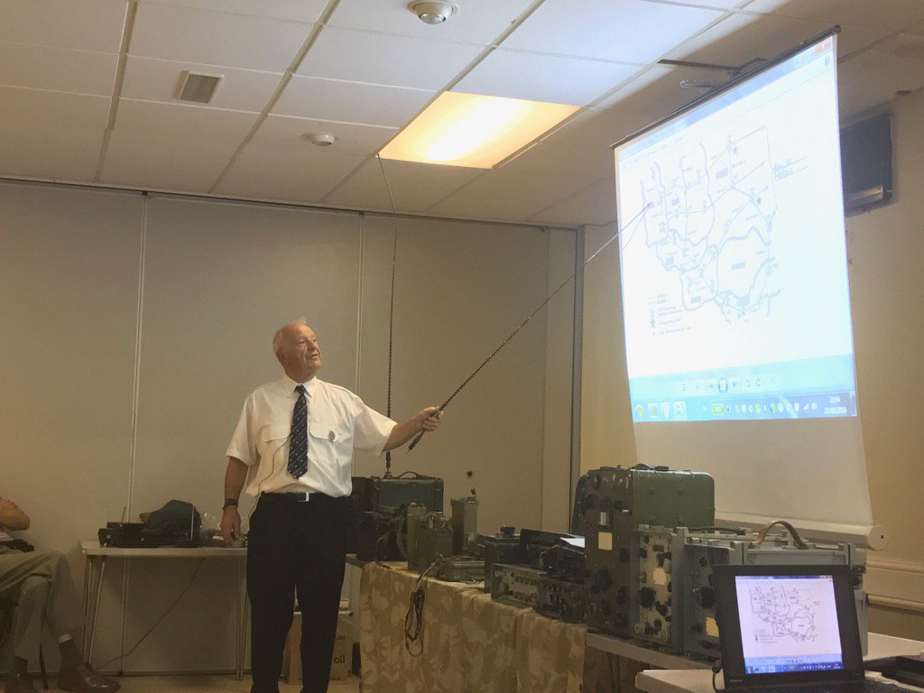 MX0AAA's tweet photo. Tony Helm G4BCX is in full swing talking about military radios of both sides of the Cold War. #RADARC https://t.co/RIncuQ1XW1