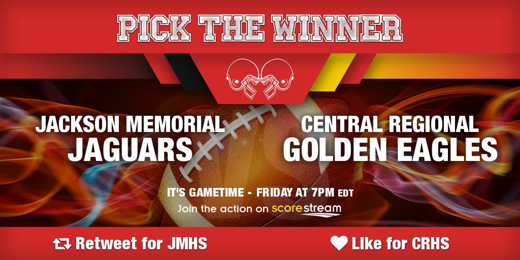 ScoreStreamNorthEast (@scorestreamne) on Twitter photo Who wins?
RT for Jackson Memorial <a href="/Jaguar_Nation/">Jaguar Nation</a>
Like for Central Regional
Get the app 🏈 scorestream.com/app?rId=twg Who wins?
RT for Jackson Memorial <a href="/Jaguar_Nation/">Jaguar Nation</a>
Like for Central Regional
Get the app 🏈 scorestream.com/app?rId=twg
