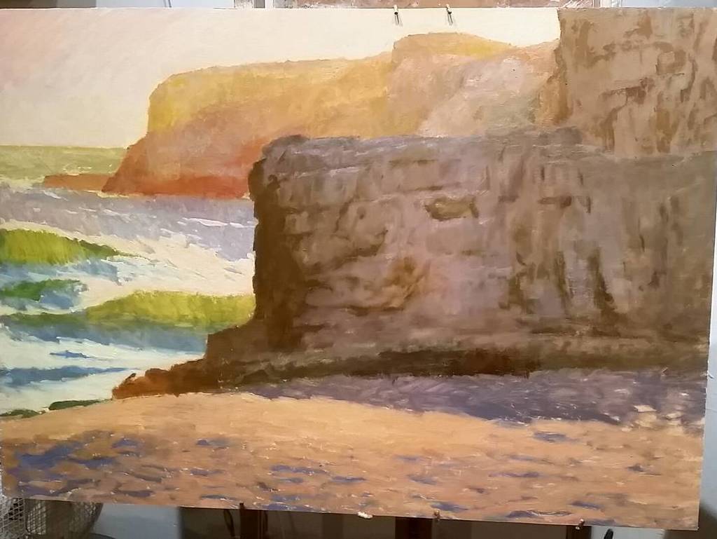 Mainloop's tweet image. This one still needs a lot of work, but it's getting somewhere now... #landscapepainting #workinprogress #stepbyste…