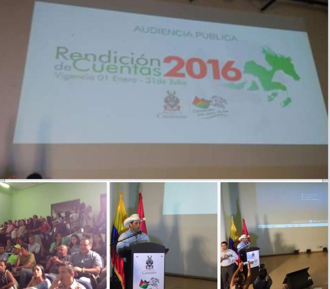 ENERCA S.A E.S.P; participa en  rendición de cuentas 2016 Gobernación de Casanare con Paso Firme.