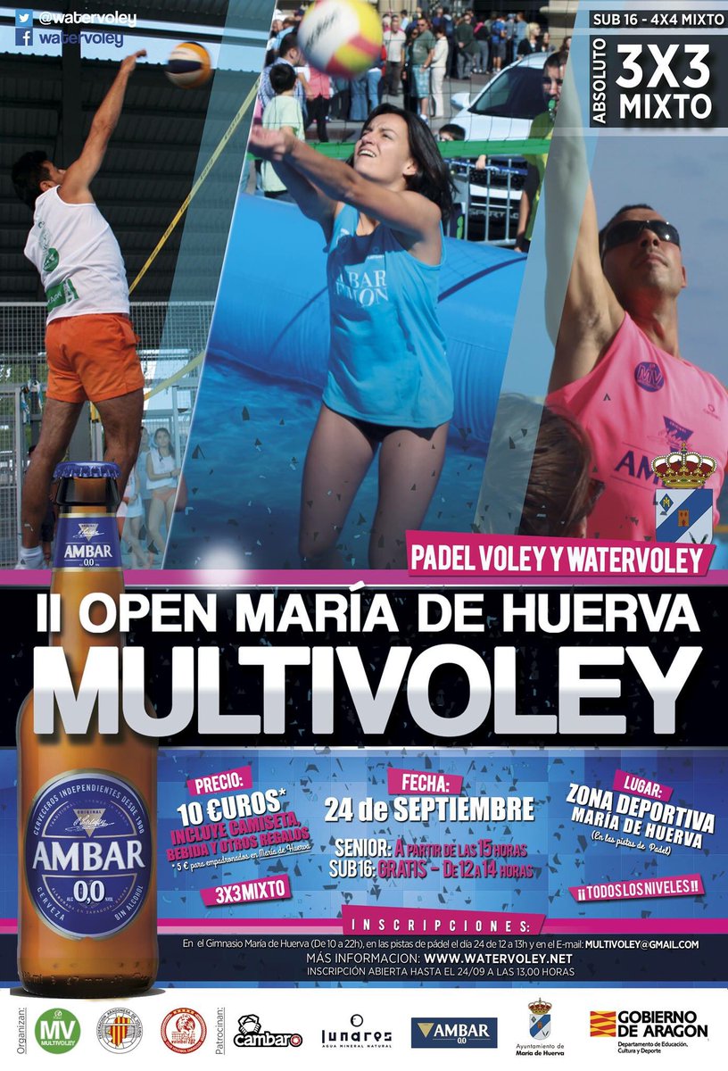 MultiVoley's tweet photo. El último @MultiVoley llega a @mariadehuerva con las modalidades de #PadelVoley y @watervoley ¡Aprovecha el fin del verano! #multivoley2016 https://t.co/EUw9qz7O7z