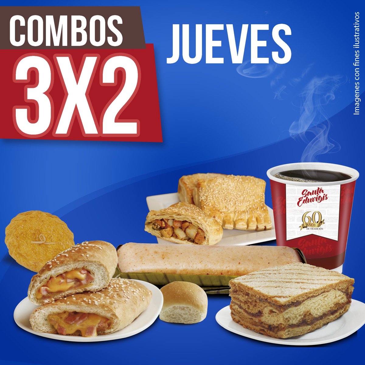 santaeduvigisES's tweet photo. Aprovecha estos jueves de #septiembre con nuestros combos de desayunos al 3X2, Incluyen tamalitos delicioso y nuestro #Café único https://t.co/tvsD3sE7Yb