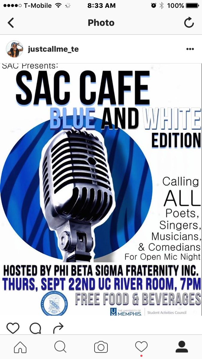 TeSpeakz93's tweet photo. GOT TALENT??? COME SHOW THE CAMPUS TONIGHT AT 7!!! I think I might go ahead and drop something 🤔🤔 #UofM20 #JamwithDNU #SigmaWeek https://t.co/tU15X8qRPi