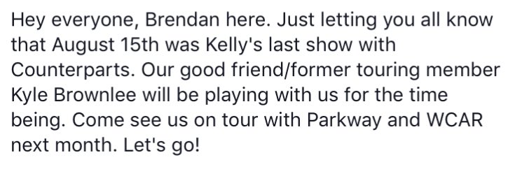 That's a fucking sad news,he's brilliant drummer in counterparts"<a href="/counterparts905/">counterparts</a>: "