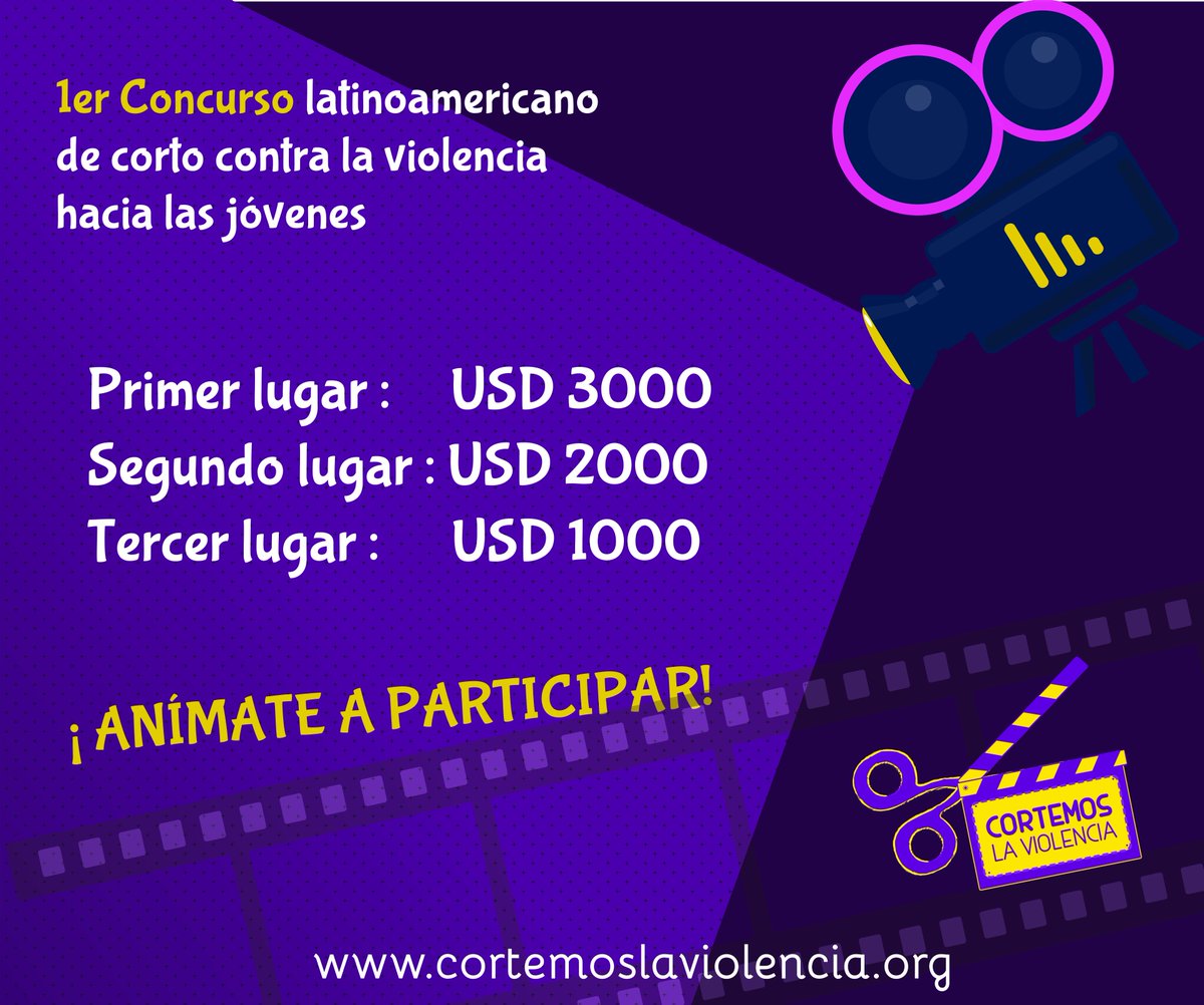 FondoSemillas's tweet photo. #CortemosLaViolencia, concurso latinoamericano de video contra la violencia hacia las mujeres jóvenes. Nos ayudas con RT? Cierra: 14 agosto https://t.co/bbCw2ylYJE