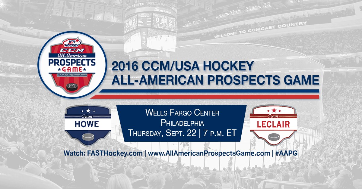 usahockey's tweet photo. Next generation of U.S.-born @NHL hopefuls in the spotlight at 2016 All-American Prospects Game tonight: https://t.co/1NhwR04vd4 #AAPG https://t.co/mBQxbtKdUw