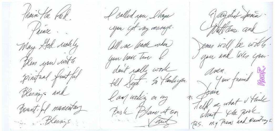 On Twitter Denise S Letter To Prince And Asking Him For Feedback About Her Book Blame It On Vanity