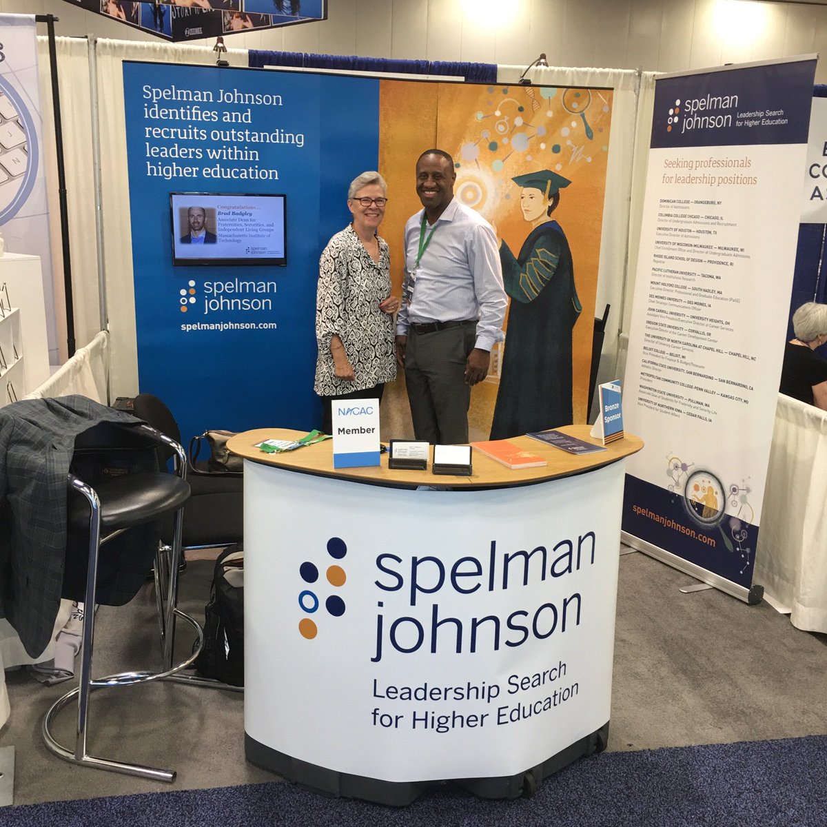 spelmanjohnson's tweet photo. We are at #NACAC16! Come say hello to Kendra Dane and @drobsearch10 at booth #827! #admissions #NACAC16 #spelmanjohnson https://t.co/8aq6zG7rJj