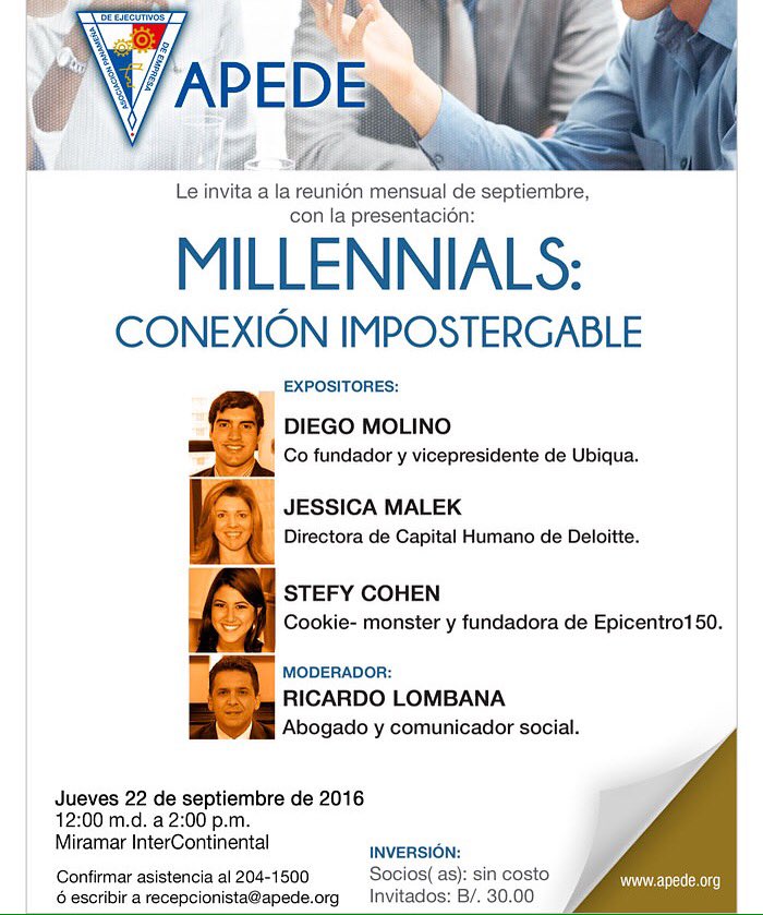 oreyesj1's tweet photo. Apede va a quedar #MillennialReady sigue la conversación e interactúa usando #ConexionMillennials @Apedeorg https://t.co/Kd8LKalCYC