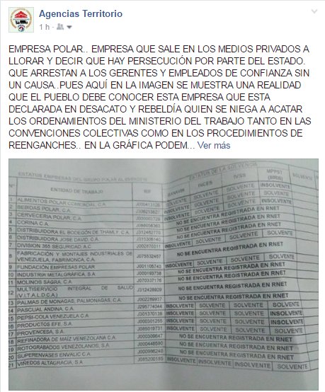 ObrerosDePolar's tweet photo. @avilaelguerrero @dcabellor @NicolasMaduro @MPPPST @EmpresasPolar NO PERMITAMOS MAS ABUSOS Y ATROPELLOS DE  MENDOZA!! PRISIÓN POR DESACATO. https://t.co/wffZb7L0a3
