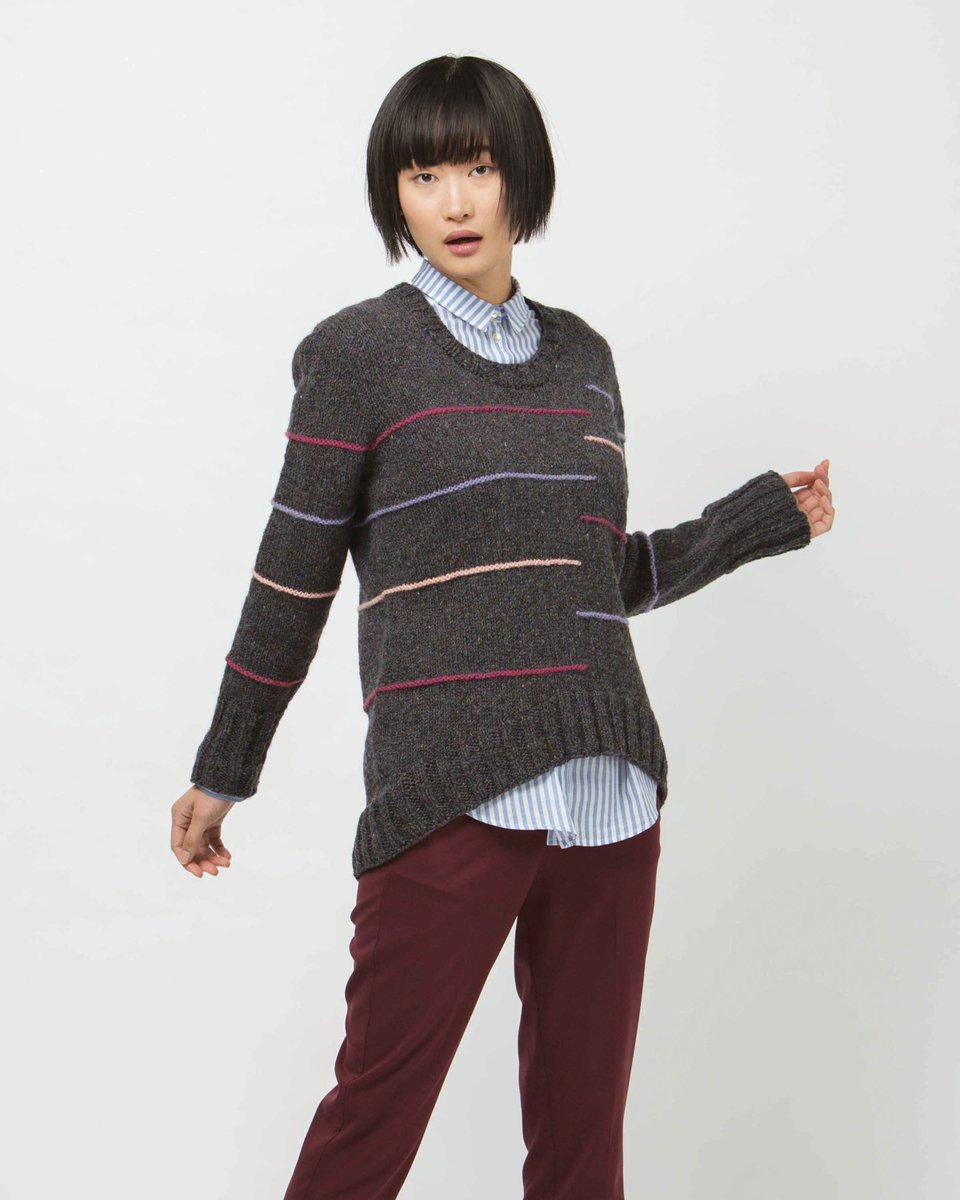 knittingvortex's tweet image. Broken Lines from #KnittingShortRows features contrast garter lines for a pop of color and texture buff.ly/2dcdsga