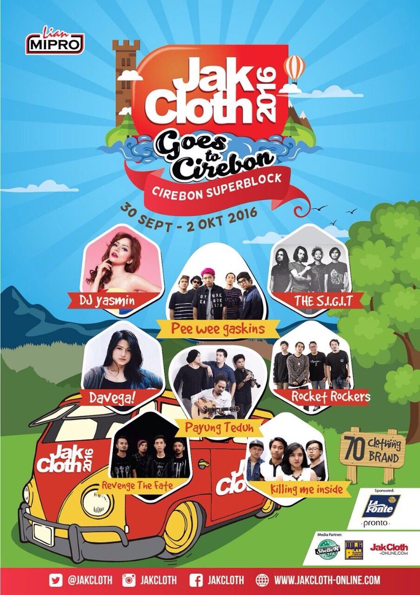 rocket_rockers's tweet photo. Cirebon! kami datang kembali di tgl 1 Oktober @JakCloth goes to Cirebon #rockshow https://t.co/35YQdQEcjX