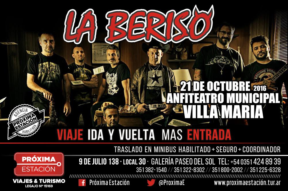 ProximaE's tweet photo. La Beriso EN VILLA MARIA!
Viaje + entrada $750
Viaje solo $350
Salida: 21/10 18:00HS  desde Córdoba capital. https://t.co/jciNipdlcA