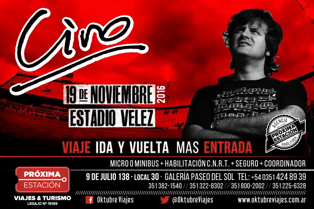 ProximaE's tweet photo. SÁBADO 19 DE NOVIEMBRE
Salida: 18/11 23:00Hs 
Viaje ida y vuelta + entrada : $1900
Viaje solo: $1300 https://t.co/qyoMHIHdKR