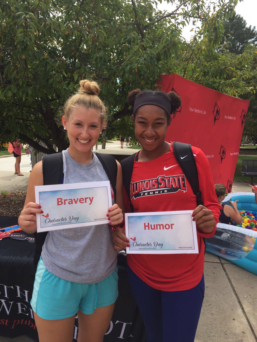 Redbird_Well's tweet photo. MT @RedbirdWTEN: Today is Character Day! Marcia &amp; Val picked their cards &amp; it's spot on 👍🏻  #ISUCharacter https://t.co/q7pI3P6Azj